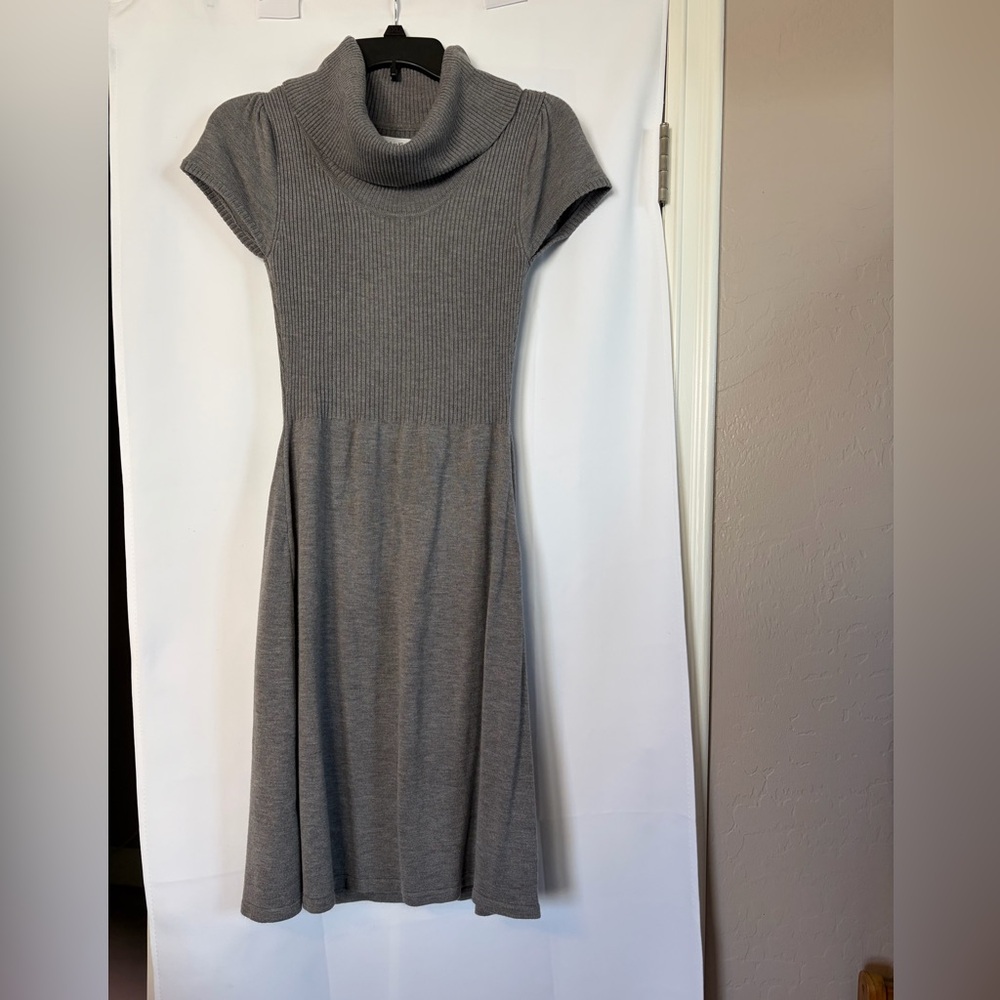 Calvin Klein Grey Cowl Neck Ribbed Knit‎ Sweater Dress size small
